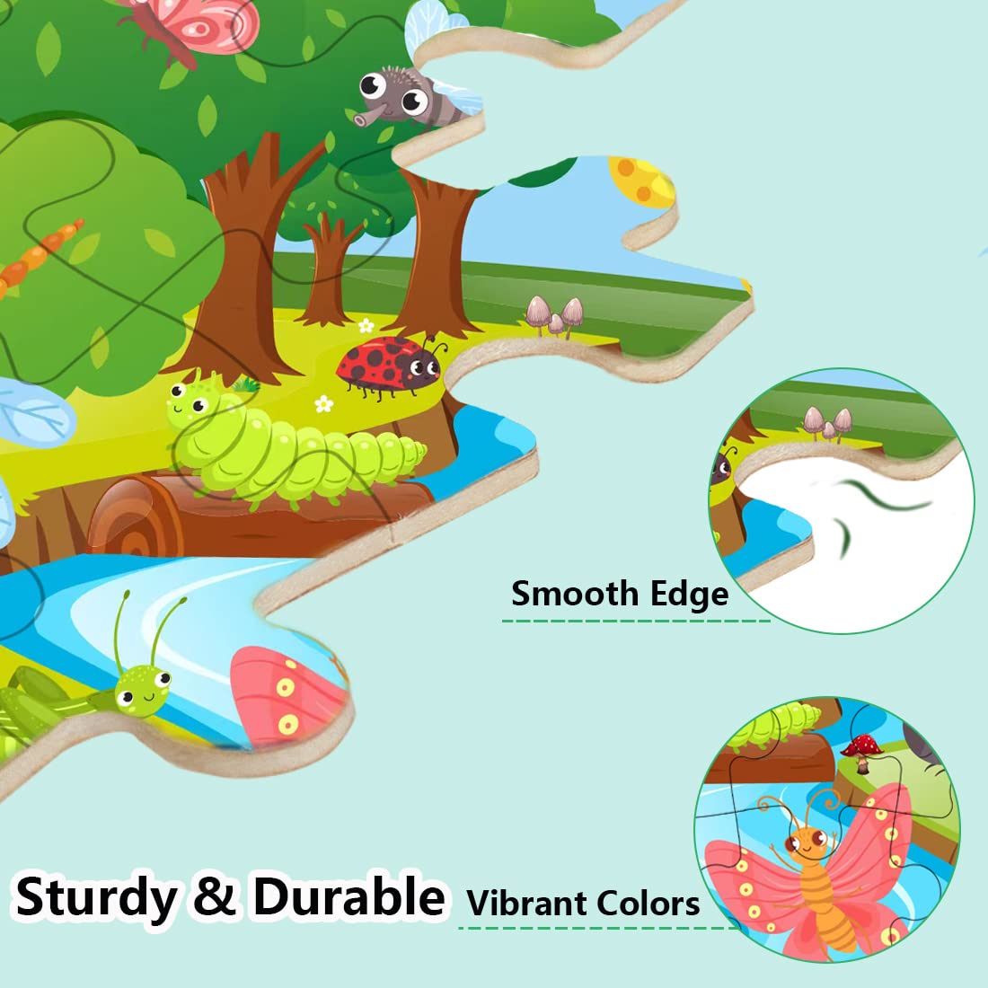 Puzzles for Kids Ages 3-5, Wooden Jigsaw Puzzles 24-30 Pieces for Toddler Children Learning Educational Puzzles 3 4 5 6 Year Toys for Boys and Girls (6 Puzzles) Eirenke