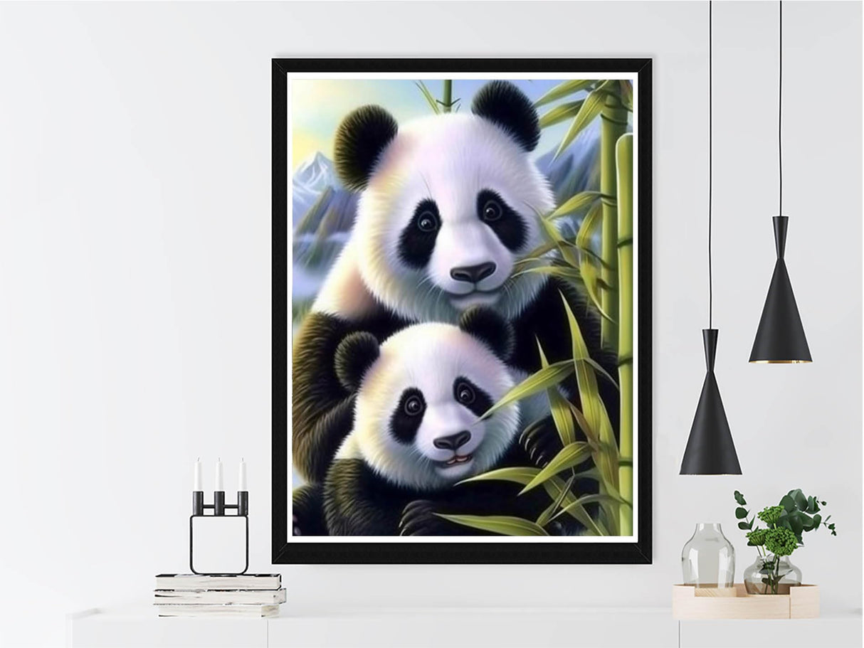 VAIIEYO 5D Diamond Art Kits for Adults Panda, Diamond Painting Animal, Paint by Numbers Full Drill Round Rhinestone Craft Canvas for Home Wall Decor Gift 12x16 inch-8 VAIIEYO