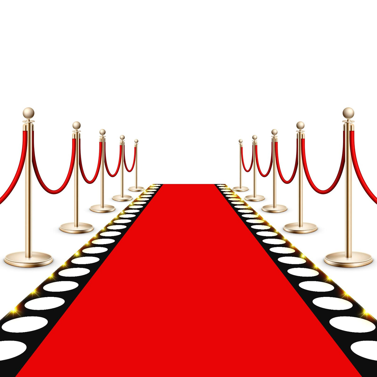 Tinideya 2 x 30 ft Red Carpet Runner for Party Red Aisle Runner with LED Lights Christmas Not Slip Carpet Outdoor Rug Movie Theme Party Accessory for Movie Night Ceremony Film Carnival Tinideya