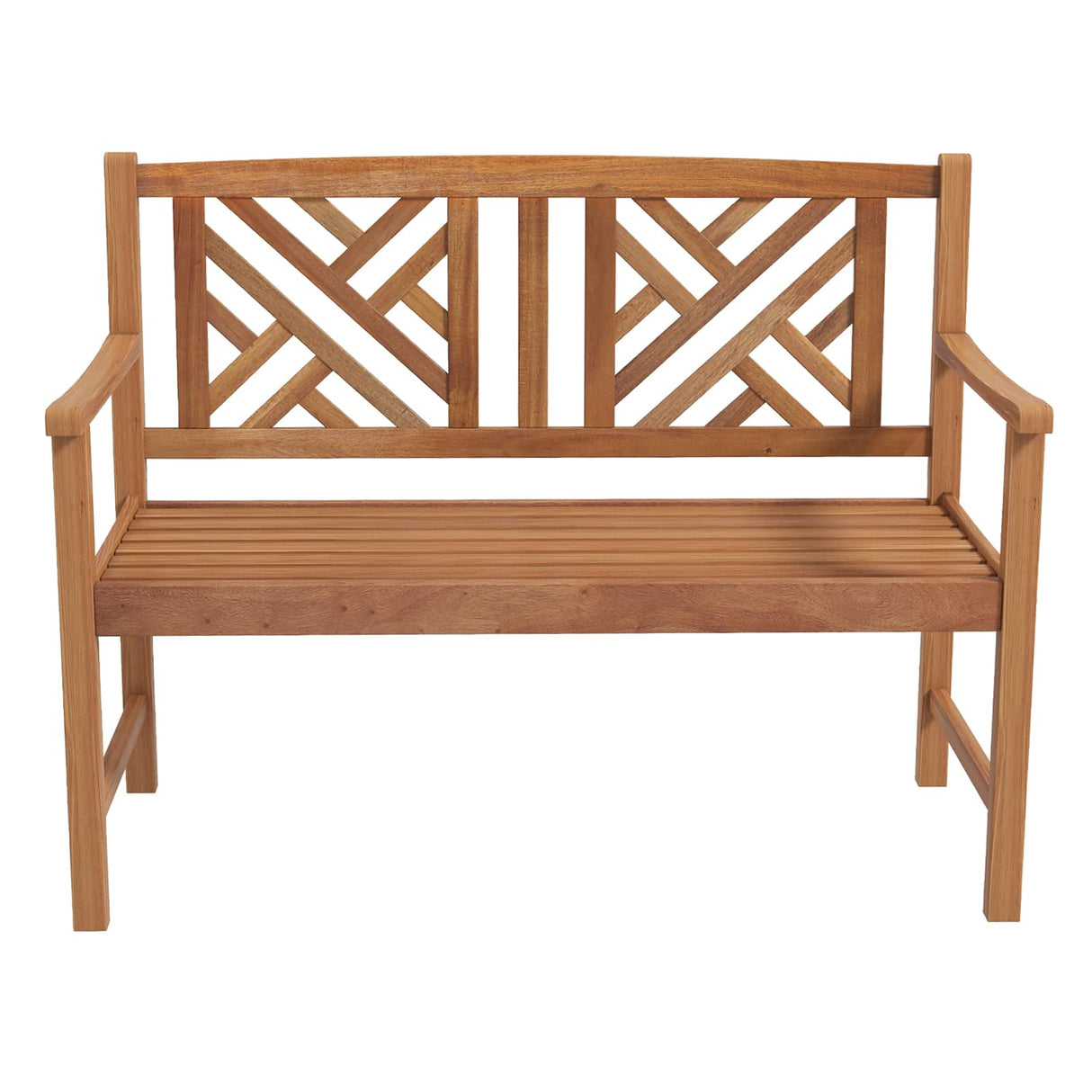 Giantex 2-Person Acacia Wood Outdoor Loveseat Bench - Sturdy Backrest & Armrests, 800lbs Capacity Giantex