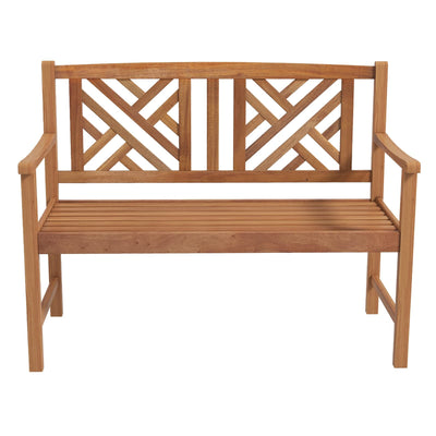 Giantex 2-Person Acacia Wood Outdoor Loveseat Bench - Sturdy Backrest & Armrests, 800lbs Capacity