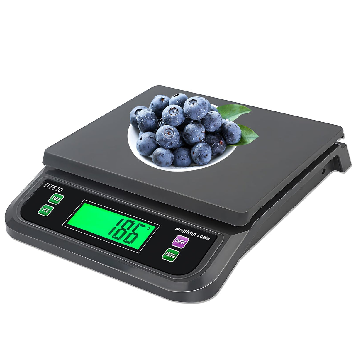 66LB 30kg Large Digital Kitchen Scale Food Scale for Baking Cooking Bread Meat Scales with Tare and Prep Counting LCD Display with Adapter, 6 Unit (Grey, 30kg) LNXDMWMS