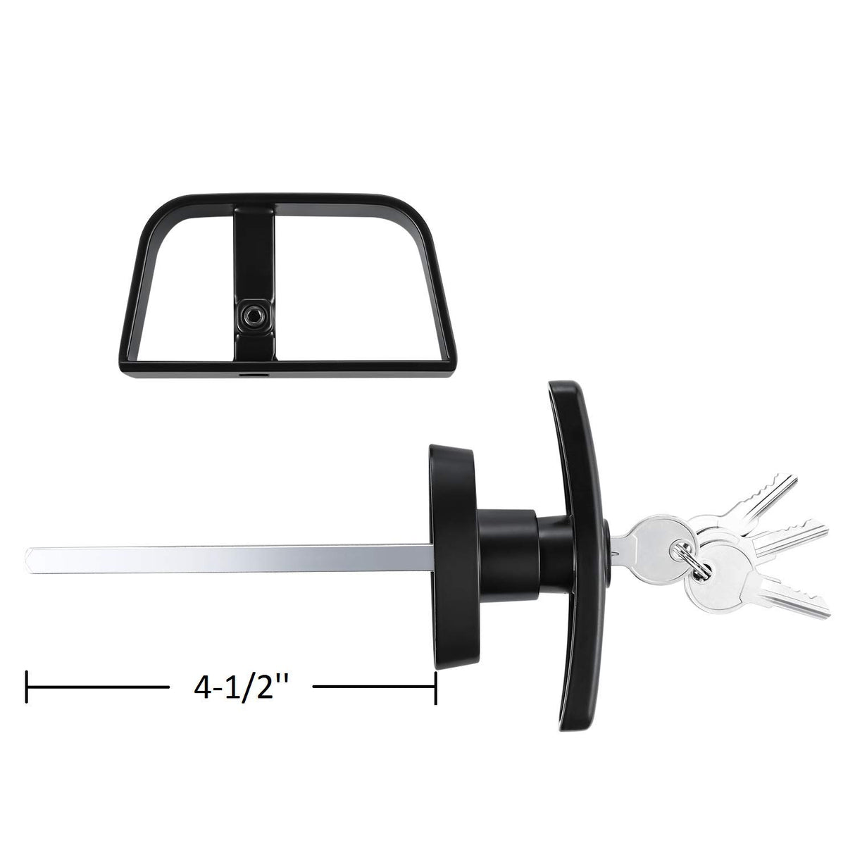 QANVEE Shed Door Latch T-Handle Lock Kit with 4 Keys,Storage Barn Shed Door Hardware Lock Set 4½" and 5½" Stem QANVEE