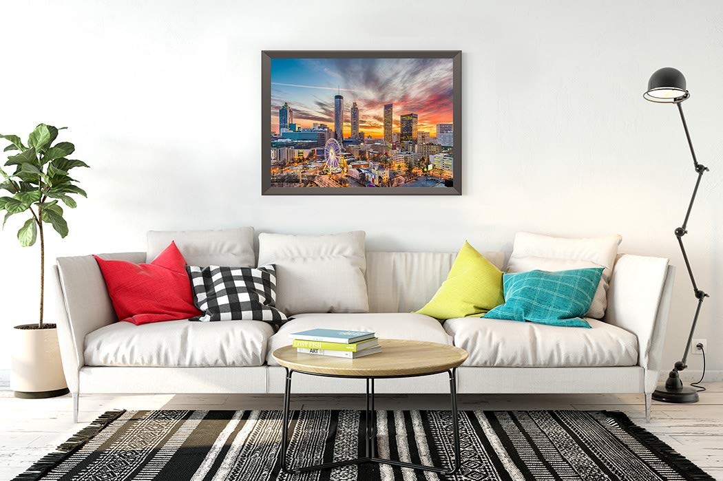 DIY 5D Diamond Painting Kit Atlanta Georgia USA Downtown Skyline Ga Midtown Landscape Scene 14" X 20" Adult Full Drill Rhinestone Cross Stitch Art Crafts for Home Decoration Suklly