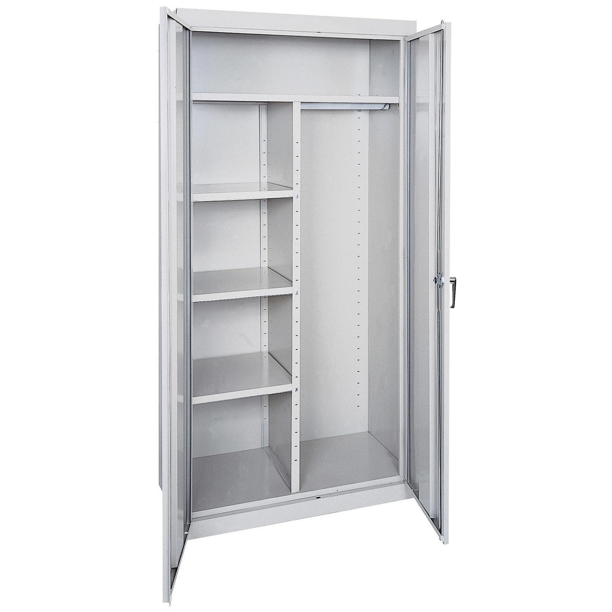 Sandusky Lee CAC1362472-05 Combination Garage Storage Cabinet, Steel Utility Cabinet with Adjustable Shelves, 72" H, Dove Gray Sandusky