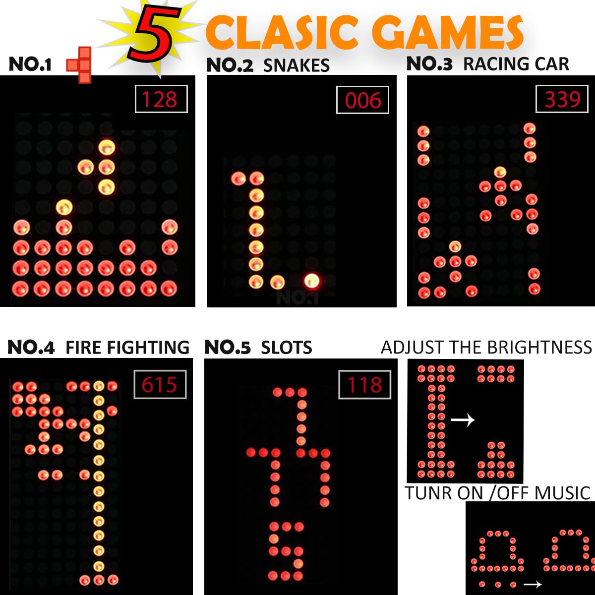 DIY Solder Project Game Kit with 5 Retro Classic Games for Electronic Soldering Practice and Learning, Comfortable Acrylic Case and Handheld Size, Ideal Gift for Family and Friends by VOGURTIME VOGURTIME