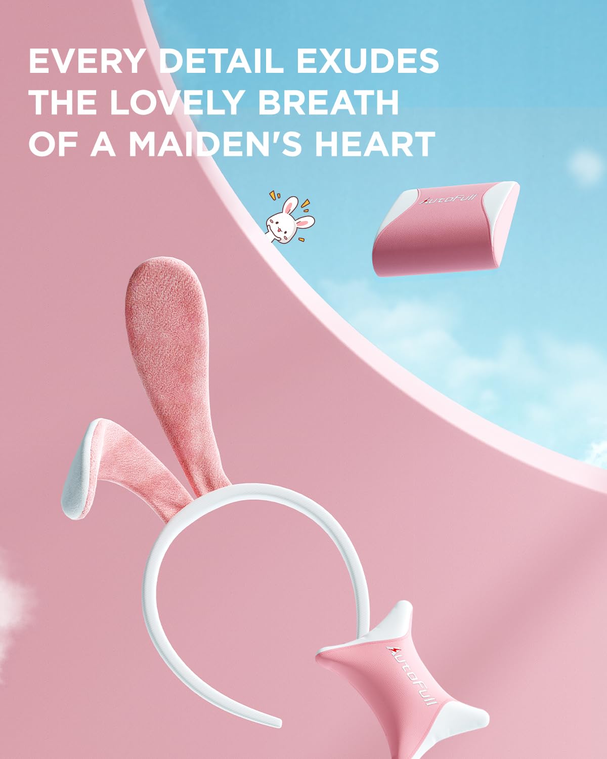 AutoFull C2 Gaming Chair,Ergonomic Wingless Cushion Computer Chair,PU Leather Racing Style Office Chair with Lumbar Support Pillow and Footrest,Pink AutoFull