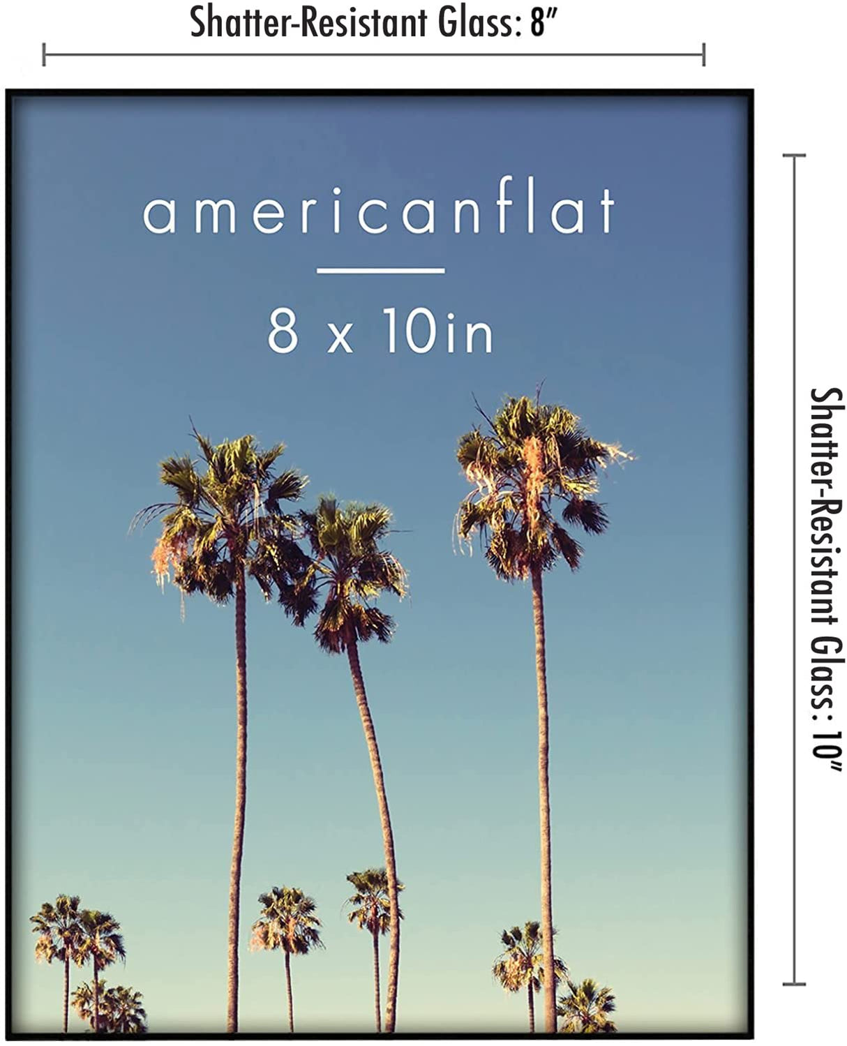 Americanflat Front Loading 8x10 Picture Frames in Black - Set of 6 - Thin Photo Frames with Shatter-Resistant Glass and Pop-In Easel Stand for Horizontal and Vertical Display Americanflat