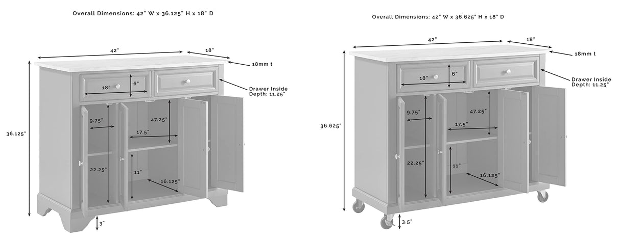 Crosley Furniture Avery Rolling Kitchen Island Storage Cart with Shelves, Microwave Stand, Coffee Bar, Distressed White Crosley Furniture