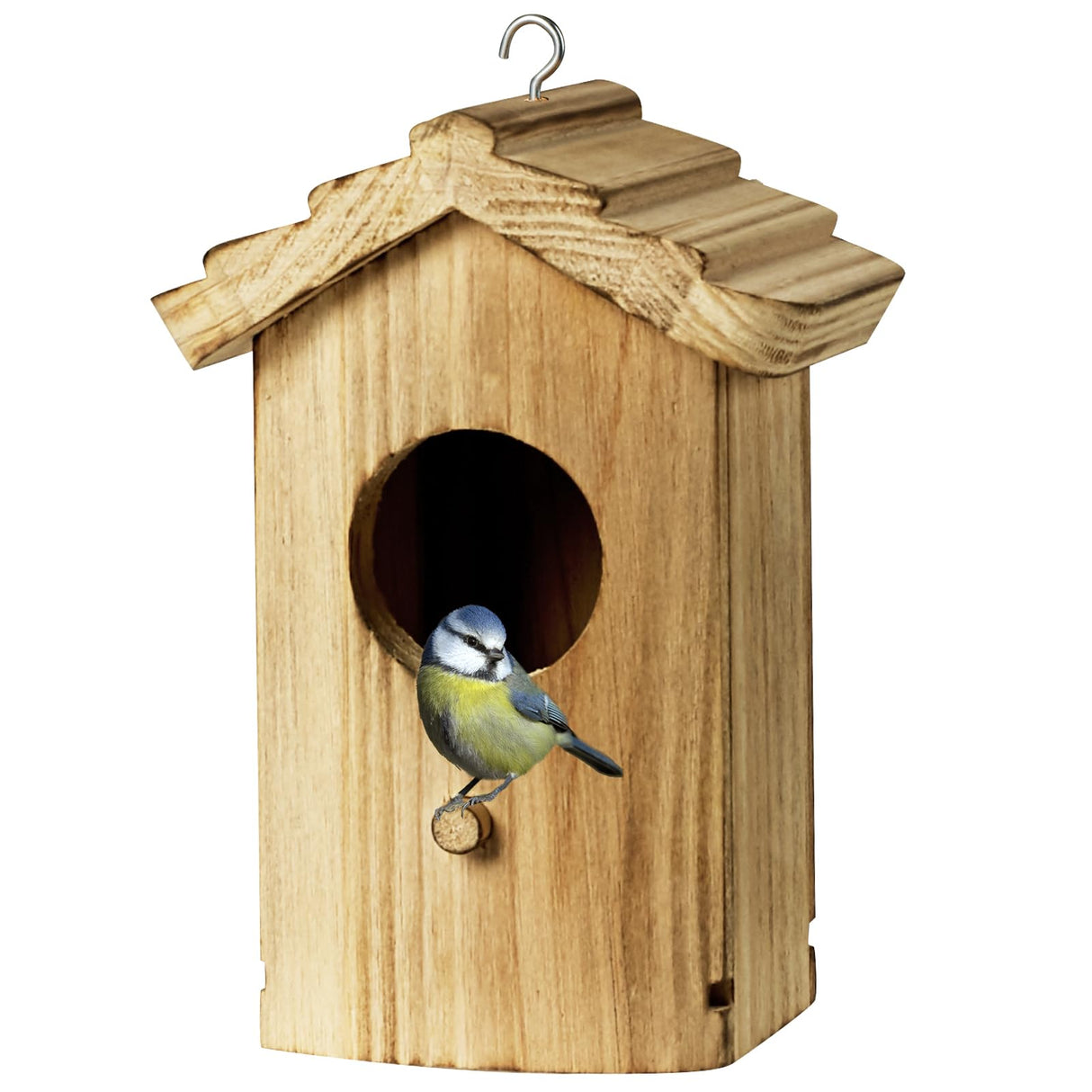 CLACKIBUKVYZ Hummingbird House,Wooden Birdhouse,Hummingbird Nest,Small Bird Houses for Outside,Outdoor Hanging Hummingbird House with Pole for Bluebird,Hummingbird,Finch,Cardinals CLACKIBUKVYZ