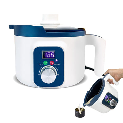 KQU Electric Wax Melting Pot for Candle Making, Wax Melter with Digital Temperature Display, Non-Stick Candle Making Pouring Pot with Spout and Automatic Constant Temp Control