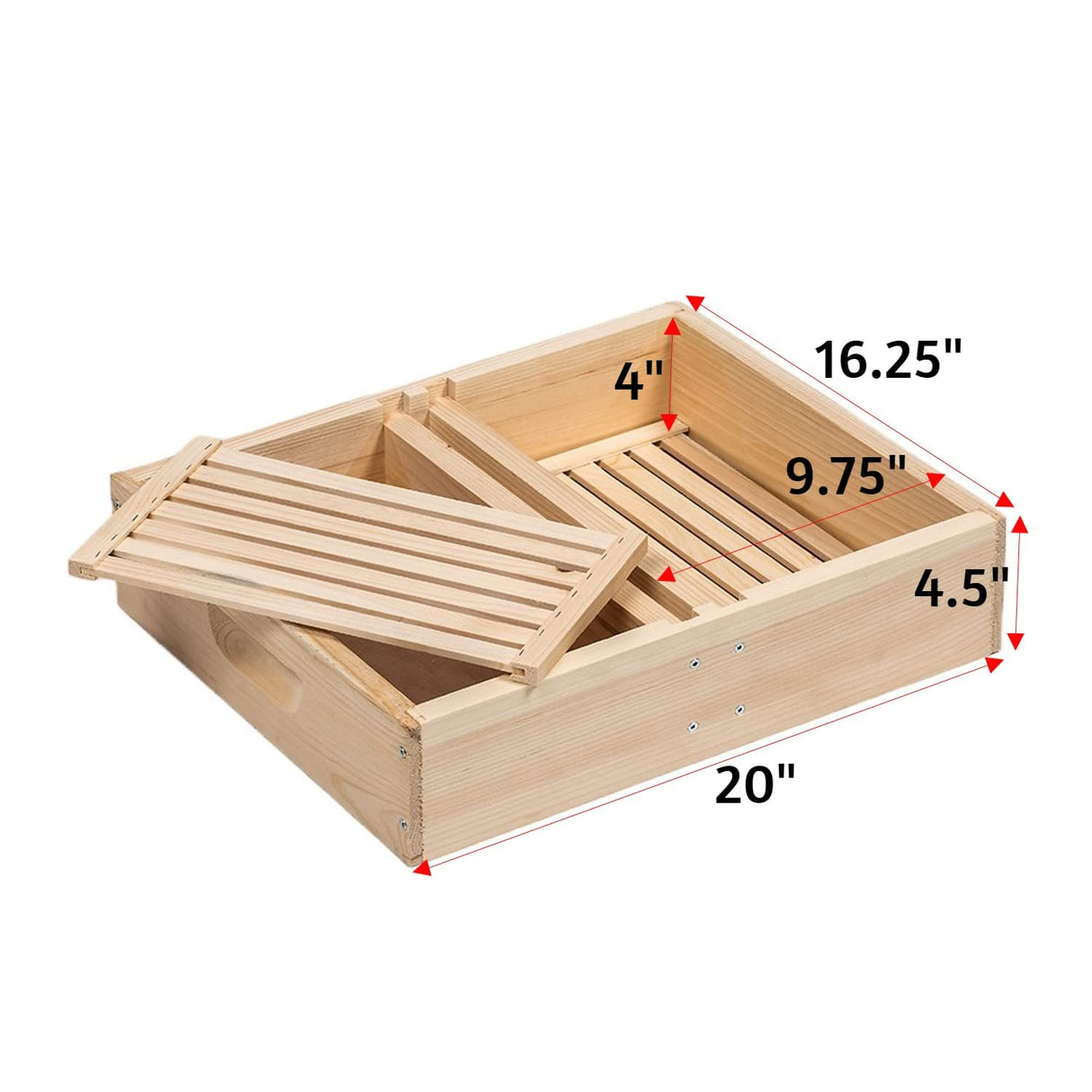 Lehman's Stoney Acres Beekeeping Top Feeder, with Floats, for 10 Frame Beehive, Assembled Pine Wood, Amish Made Lehman's