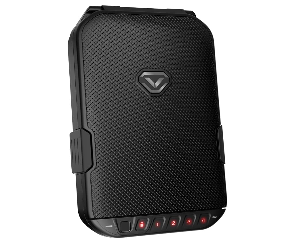 VAULTEK LifePod Secure Waterproof Travel Case Rugged Electronic Lock Box Travel Organizer Portable Handgun Case with Backlit Keypad (Covert Black) (Biometric) VAULTEK