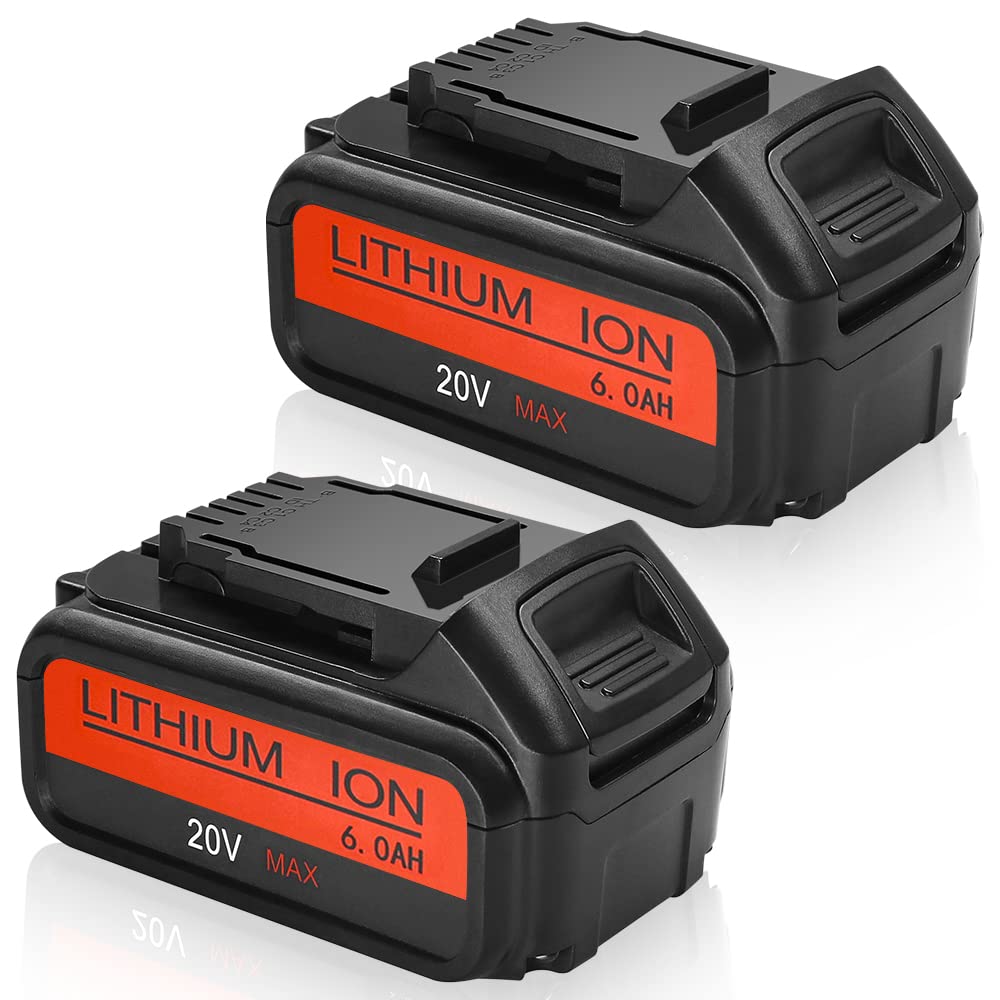 EOHJAR 2 Pack 20V 6.0Ah Replacement Battery Compatible with Dewalt 20V Battery Max XR Lithium ion DCB204 DCB206 DCB200 DCB180 DCD985B DCD771C2 DCS355D1 DCD790B EOHJAR