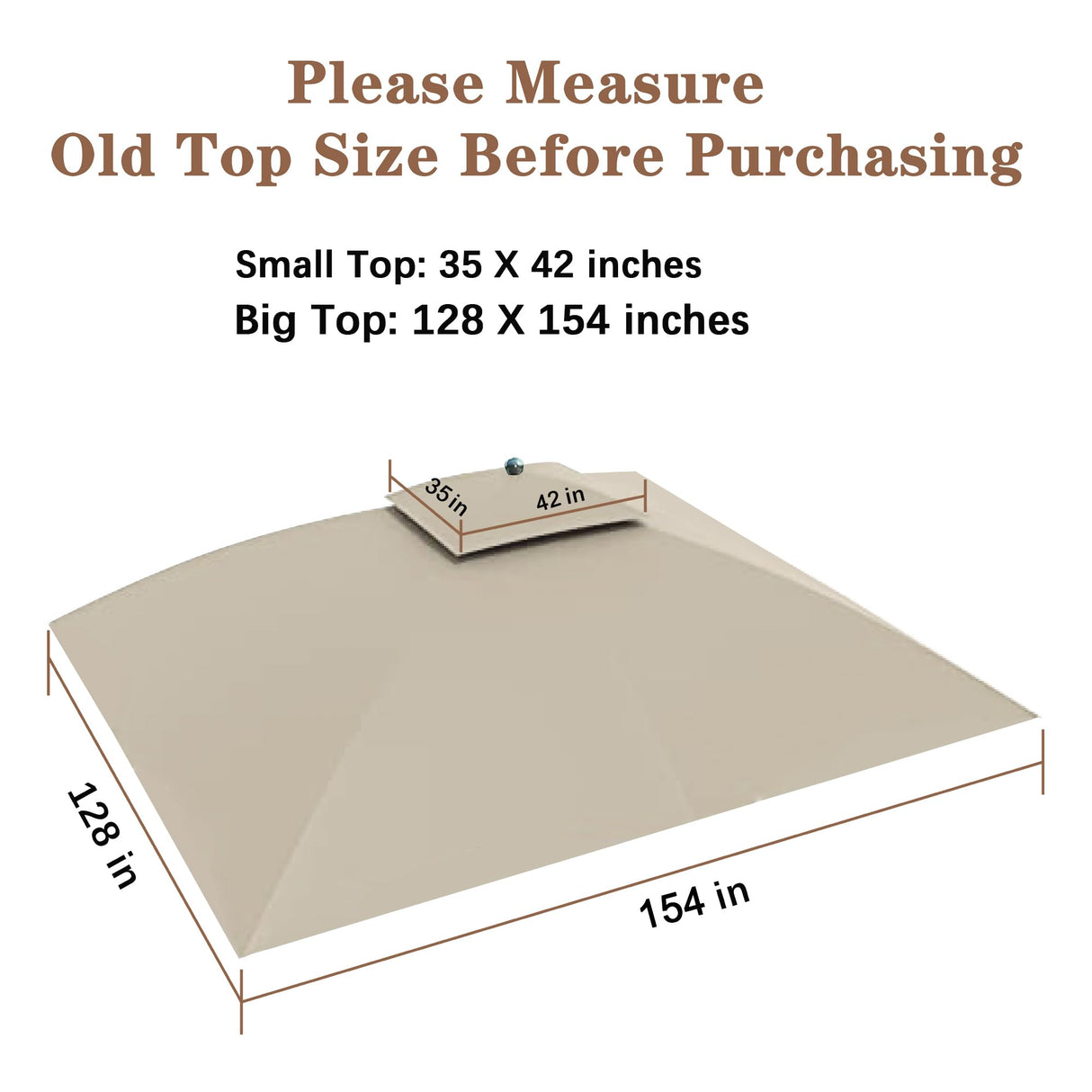 SCOCANOPY Replacement Canopy Cover for Windsor Gazebo L-GZ717PST-C, 810213583,(Light Beige) SCOCANOPY