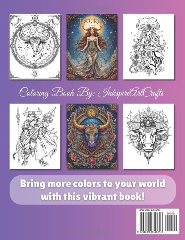Taurus Coloring Book for Adults: Intricate Zodiac Bull Designs, Astrological Mandalas, and Detailed Line Art for Relaxation and Stress Relief (Zodiac ... Collection – 12 Signs, 12 Magical Journeys!) Majosta