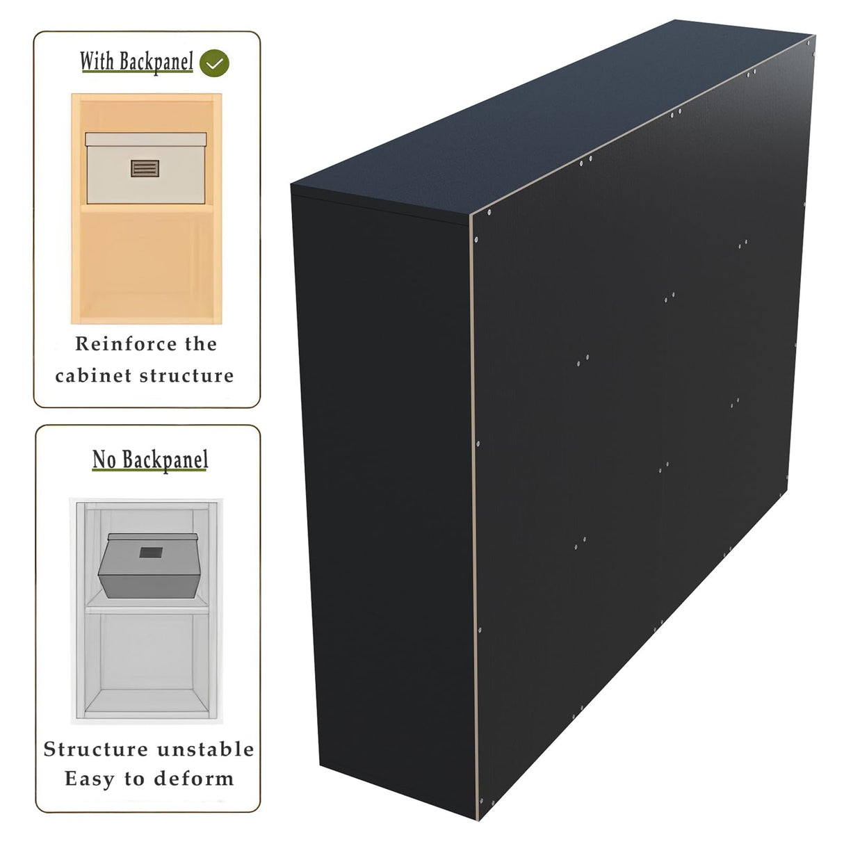 OSCHF 12-Cube Storage Shelf Bookcase - Wooden 3-Tier Floor Standing Open Bookshelf for Home and Office, Display Cabinet, Black OSCHF