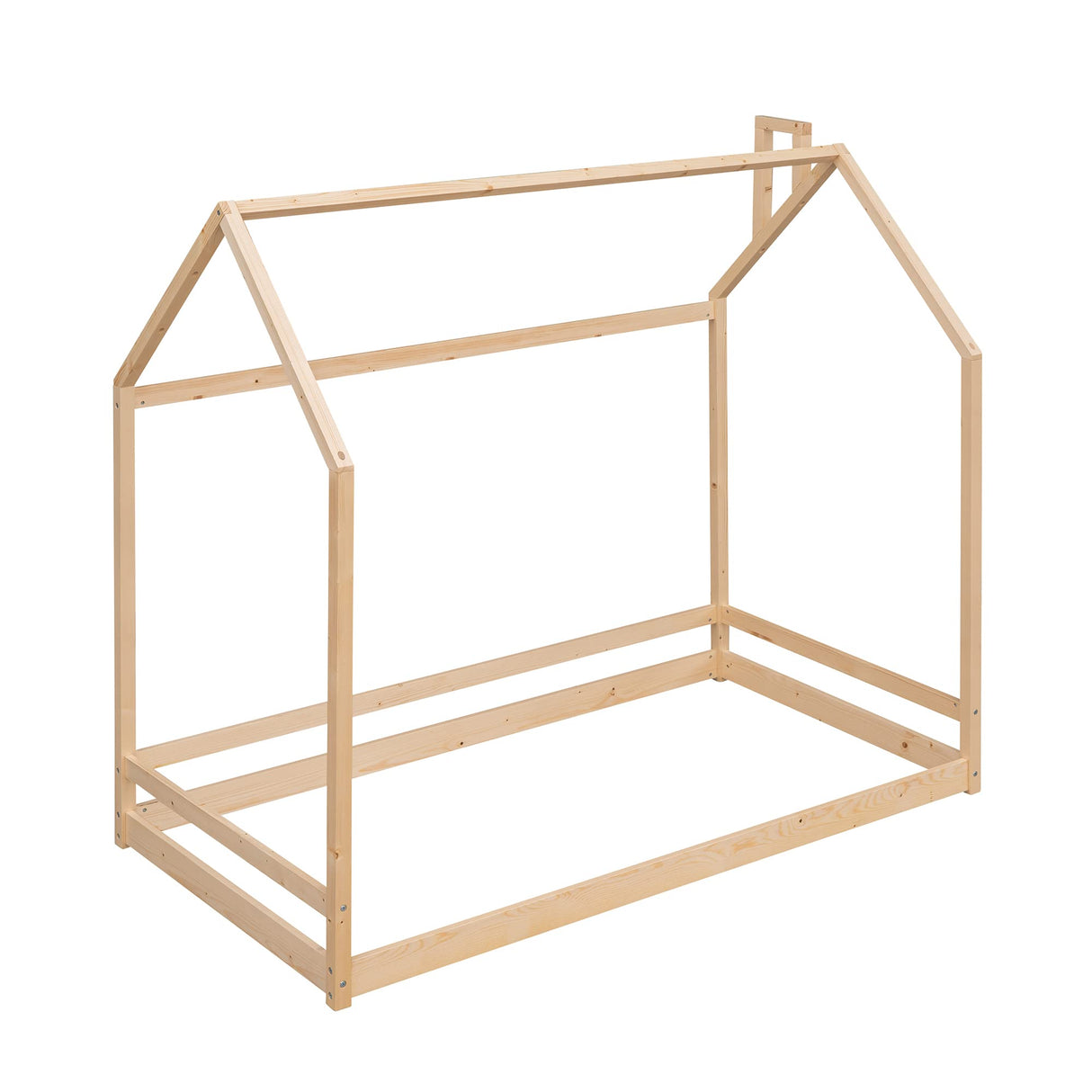 Bellemave Twin Montessori House Bed Frame for Toddlers – Natural Wood Floor Bed for Kids Bellemave