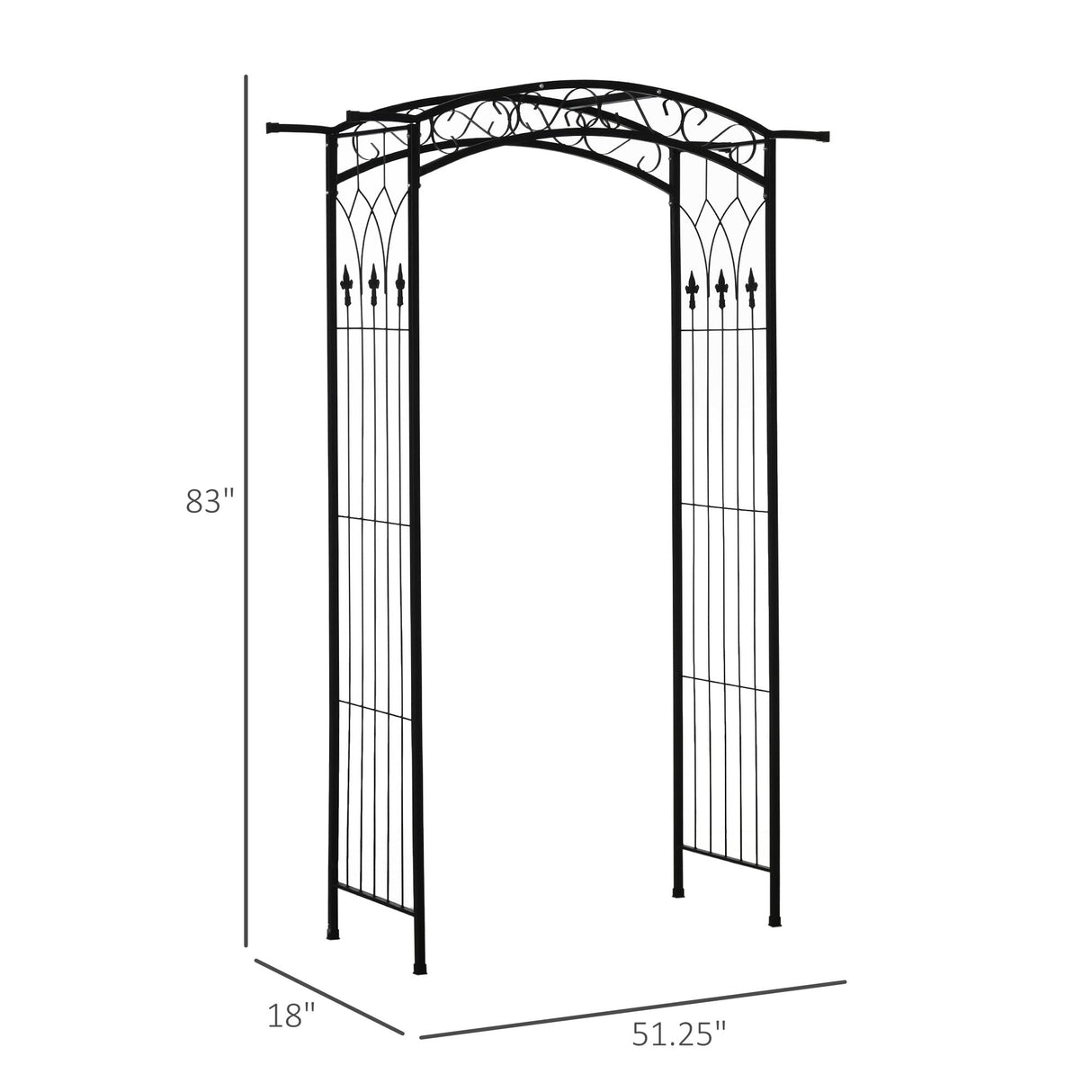 Outsunny 7Ft Garden Arch Arbor, Metal Arch Trellis for Climbing Vines, Garden Archway for Wedding, Bridal Party, Ceremony Outsunny