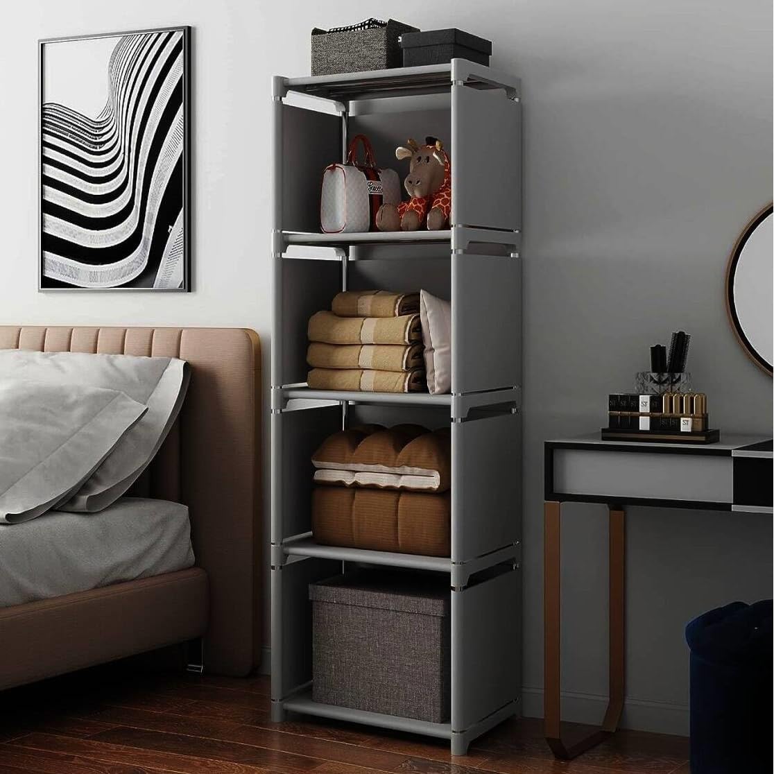 RIIPOO Storage Cubes Organizer Shelves, 4 Cube Bookcase Bookshelf for Bedroom Closet Small Spaces, Cube Storage Organizer Shelf for Kids Clothes Nursery RIIPOO