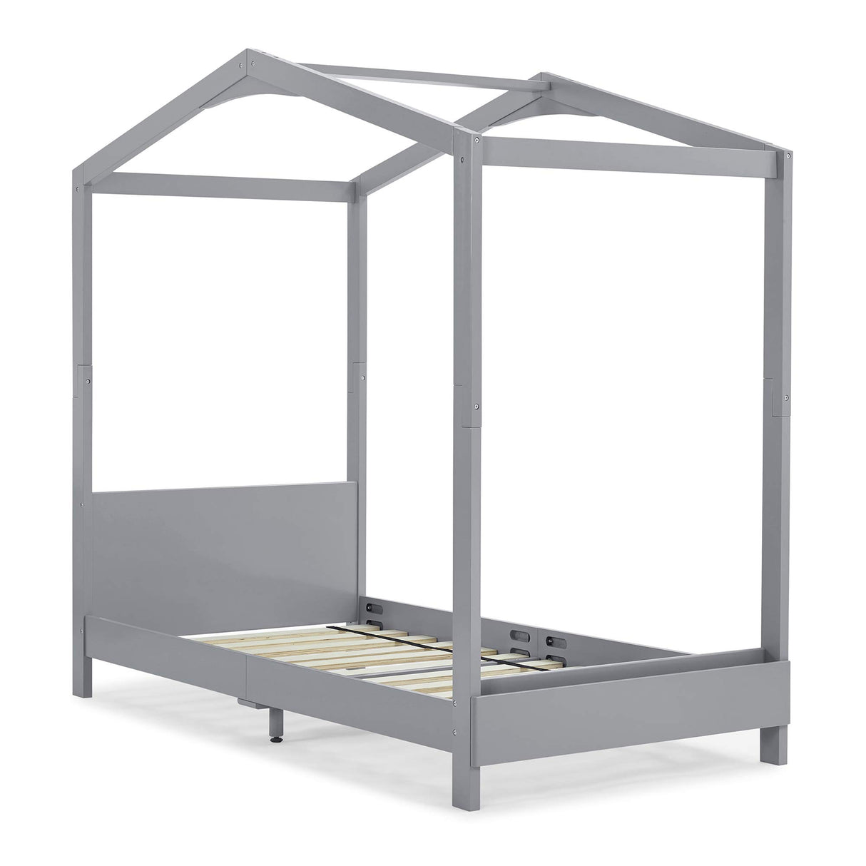Delta Children Poppy House Wood Twin Bed, Platform Bed - No Box Spring Needed, Grey Delta Children