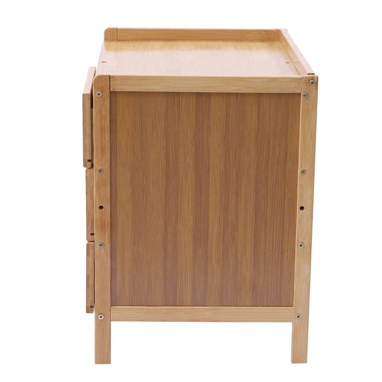 Bamboo Nightstand, Modern Side Table with Drawers and Open Shelf, Bamboo Legs for Bedrooms, Dorm Rooms, and Tight Spaces (Primary) LUNUMAOS
