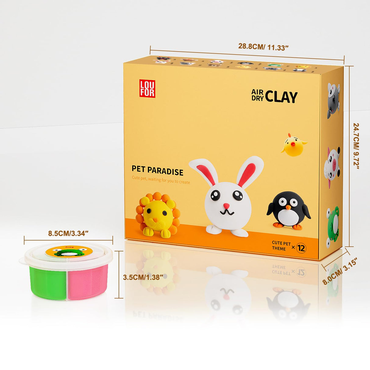 LOUFOR Air Dry Clay Kits - Modeling Clay for Kids, Ultra Light & Soft, Safe & Non-Toxic, DIY Air Dry Clays Kit with Sculpting Tools and Tutorials, Creatible Art Crafts Toys Gifts for Boys Girls LOUFOR