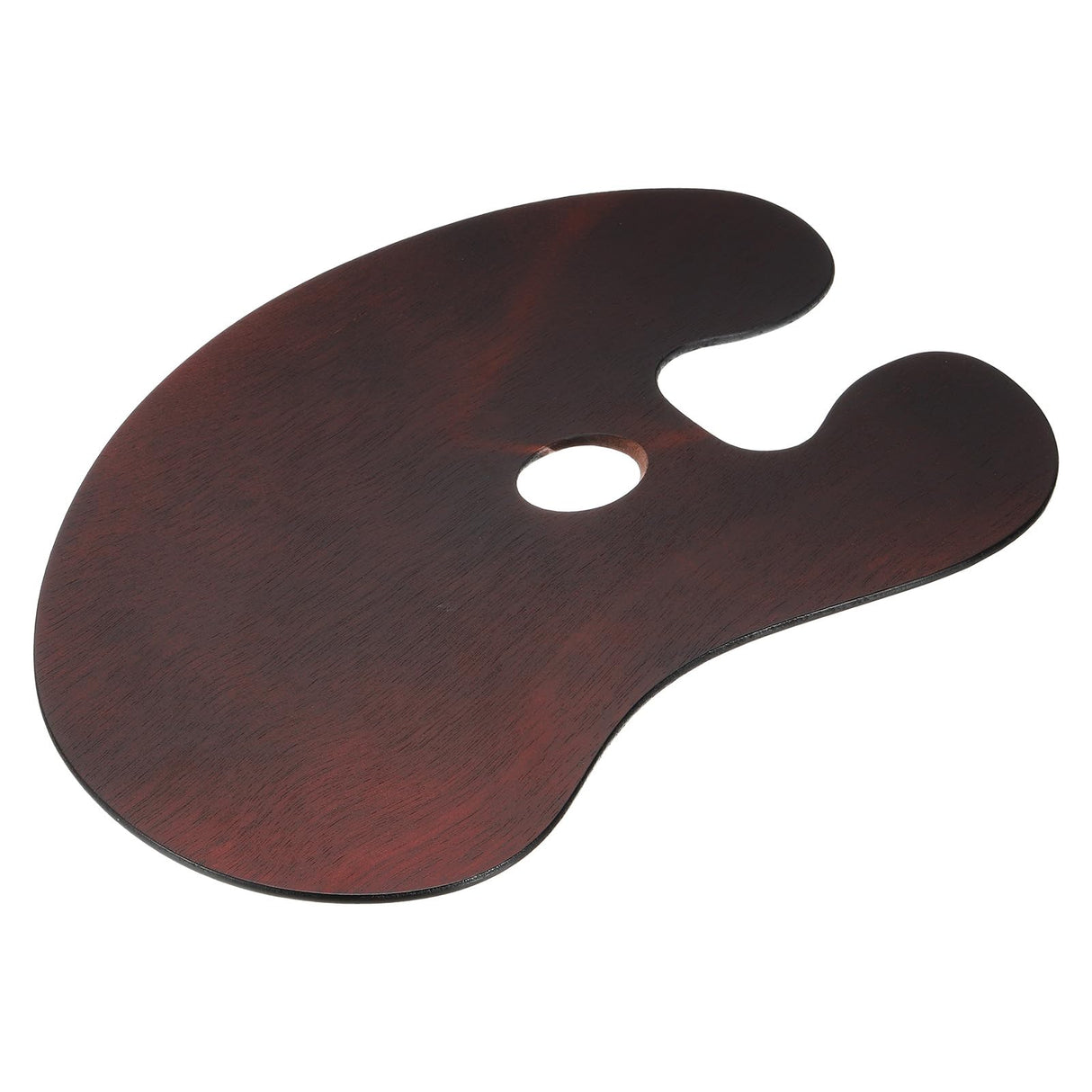 PATIKIL 16"x12" Wooden Paint Palette, 2Pcs Wood Painting Palette Color Mixing Oval Paint Tray Palette with Thumb Hole for Oil Watercolor Artist, Dark Brown PATIKIL