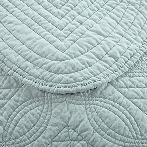 Calla Angel Sage Garden Luxury Pure Cotton Quilt, King, Light Aqua Calla Angel