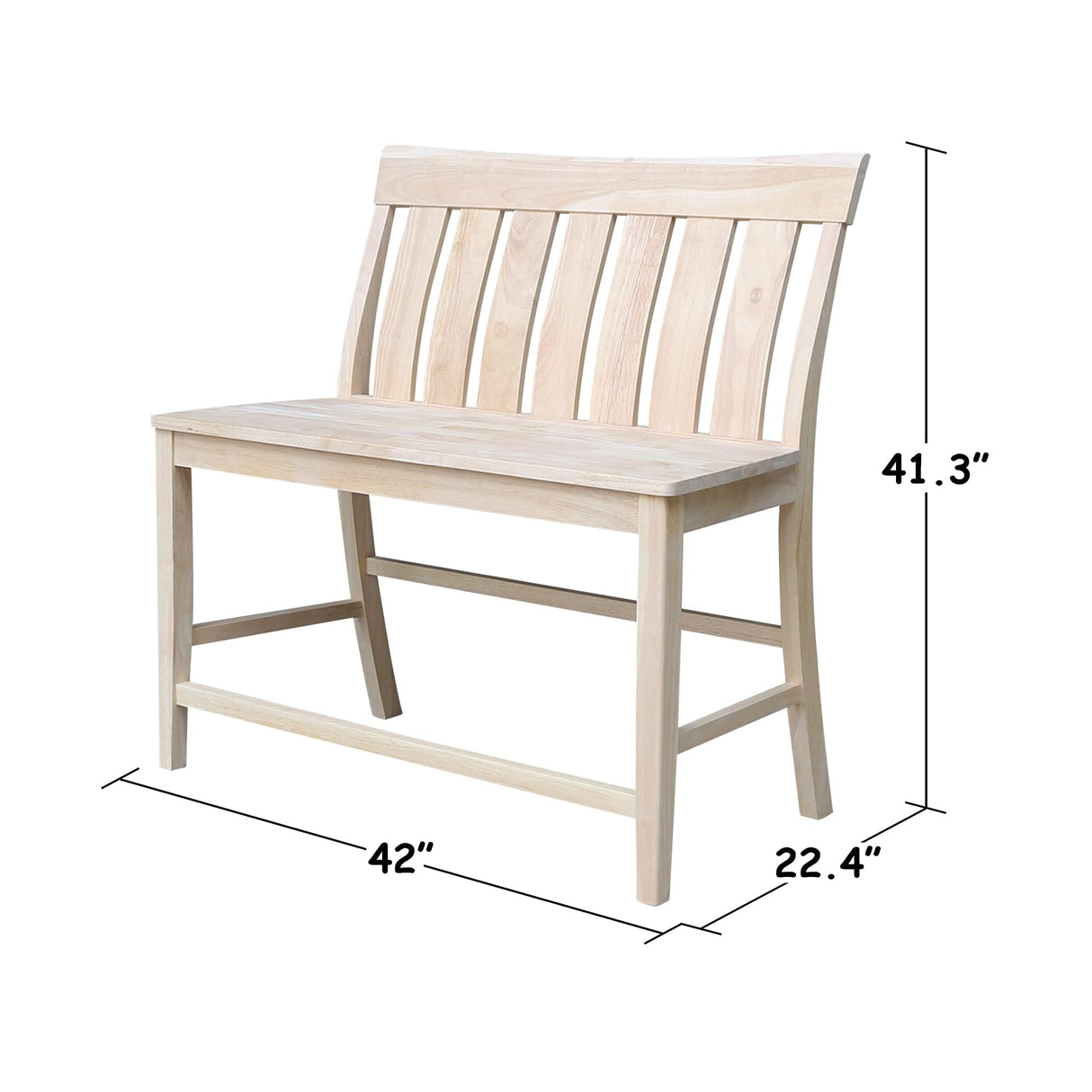 IC International Concepts International Concepts Ava Tall, Unfinished Bench IC International Concepts