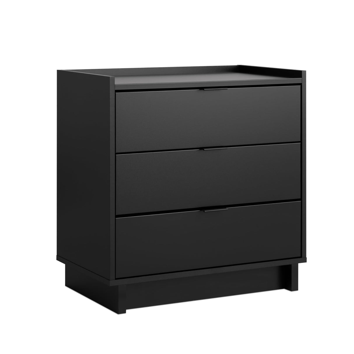 Prepac Simply Modern Nightstand Bedside Table, Black Nightstand for Bedroom, End Table with 3 Drawers 26.5" W x 26.75" H x 16" D Prepac