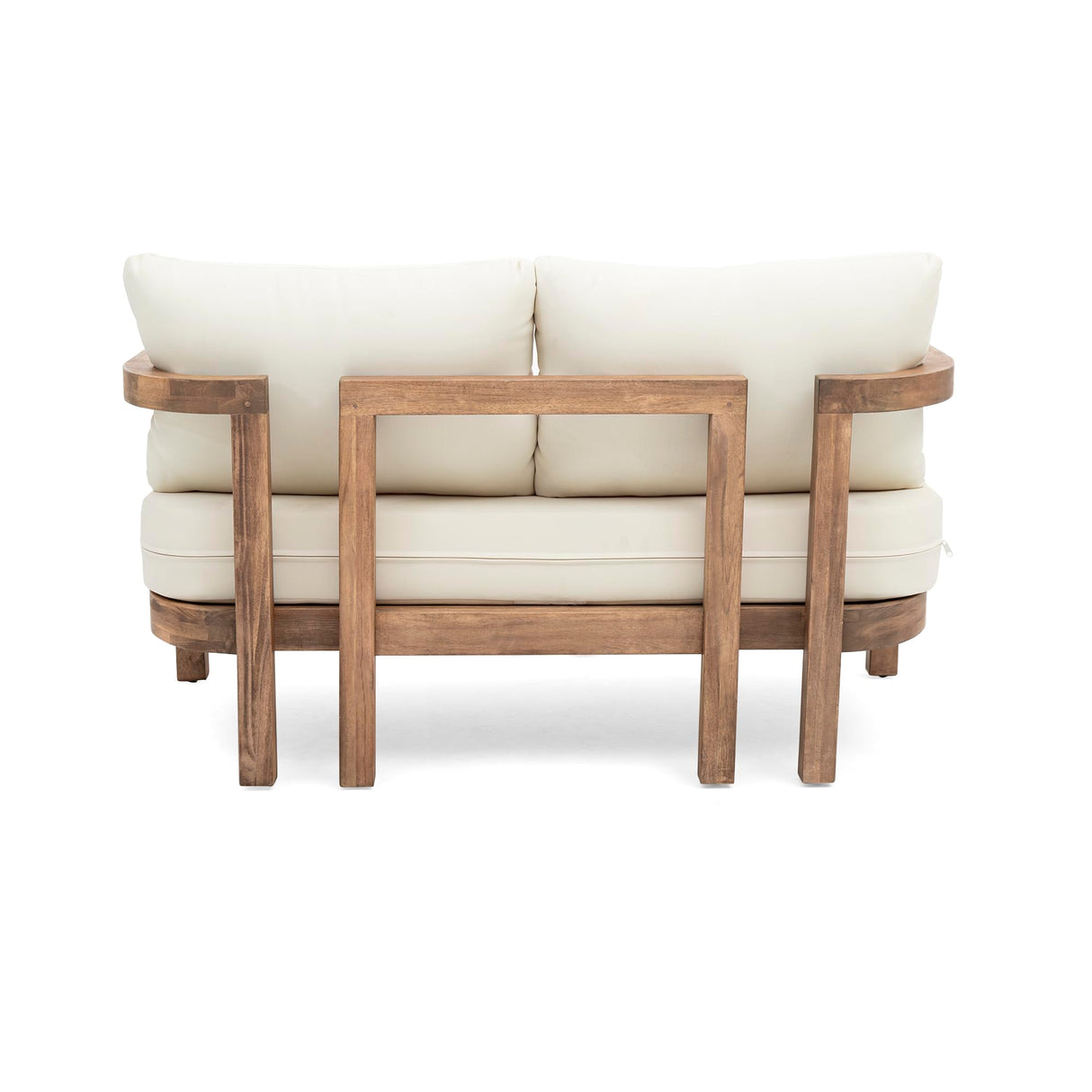 Merax 2-Piece Outdoor Acacia Wood Loveseat Sofa Couch with Coffee Table,Patio Furniture Conversation Set for Backyard Merax