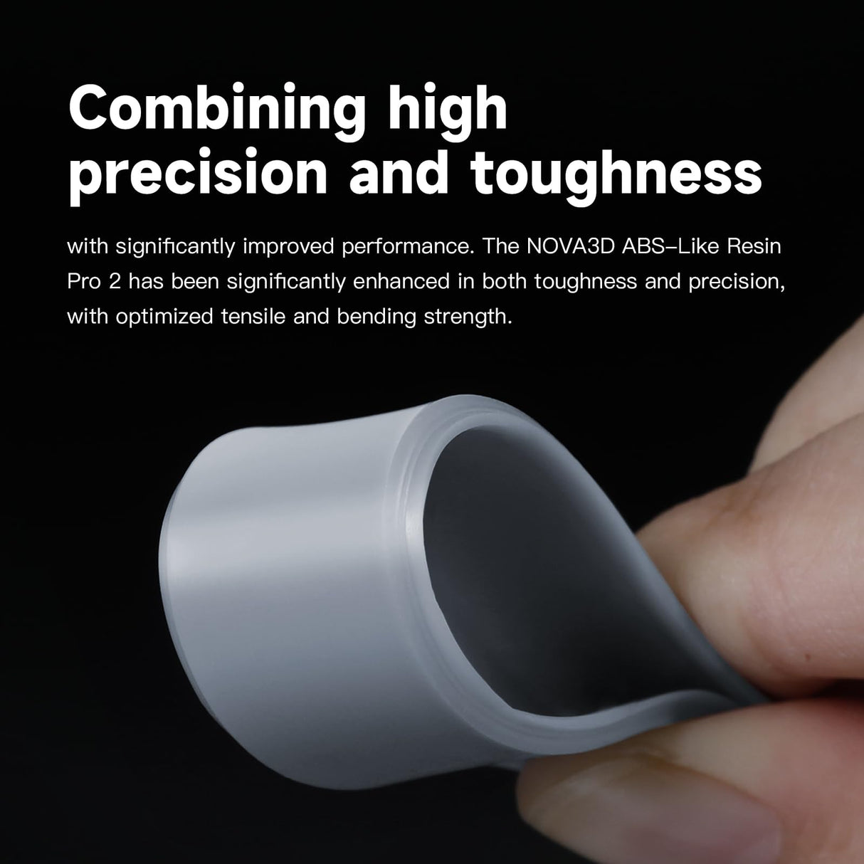 Nova3D ABS-Like Precision 2.0 3D Printer Resin – Enhanced Toughness & Strength, High Precision, Low Odor, Wide Compatibility with 12K/14K LCD Resin 3D Printers (Gray, 1kg) NOVA3D