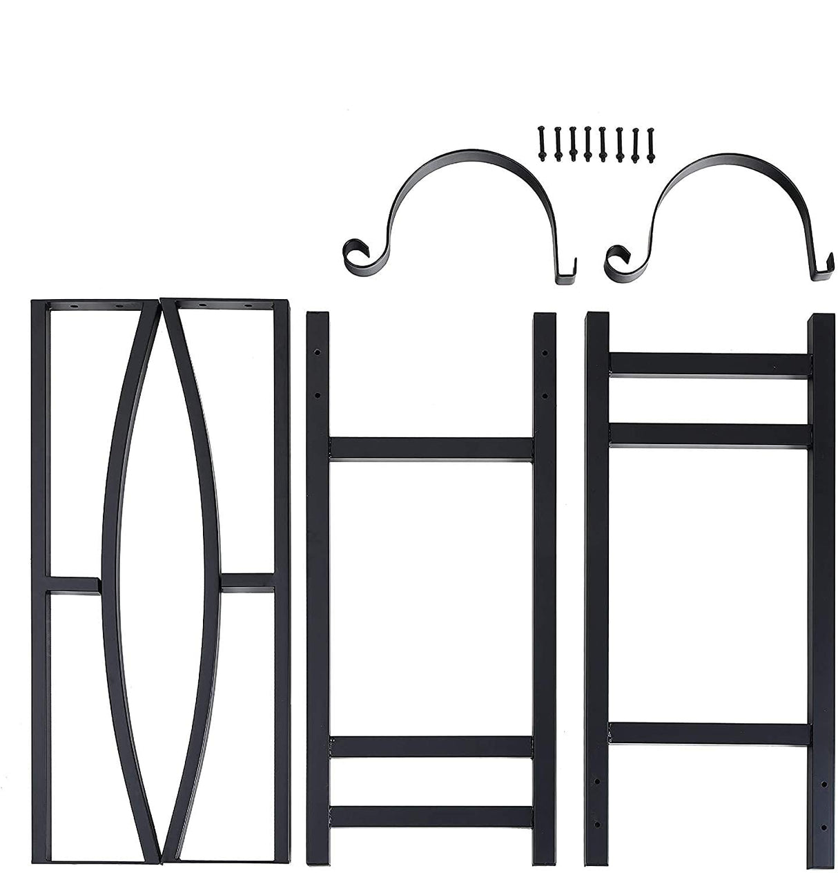 PHI VILLA Heavy Duty Firewood Racks Indoor/Outdoor Log Rack with Kindling Holder, 30 Inches Tall, Black PHI VILLA