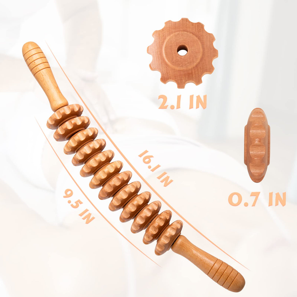 DAOZWUBGIH Curved Wood Therapy Massage Roller Tools,Lymphatic Drainage, Cellulite Massage & Wooden Muscle Roller Stick for Waist and Thigh, Stomach Rolling Massager Tool (with White Box) DAOZWUBGIH