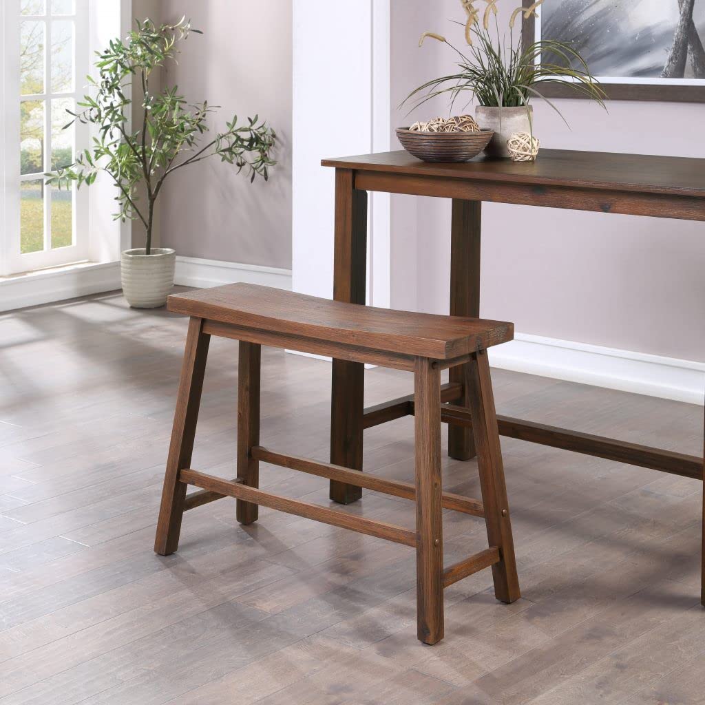 Boraam Sonoma Counter Height Backless Dining Room Bench - Chestnut Wire-Brush Finish Boraam