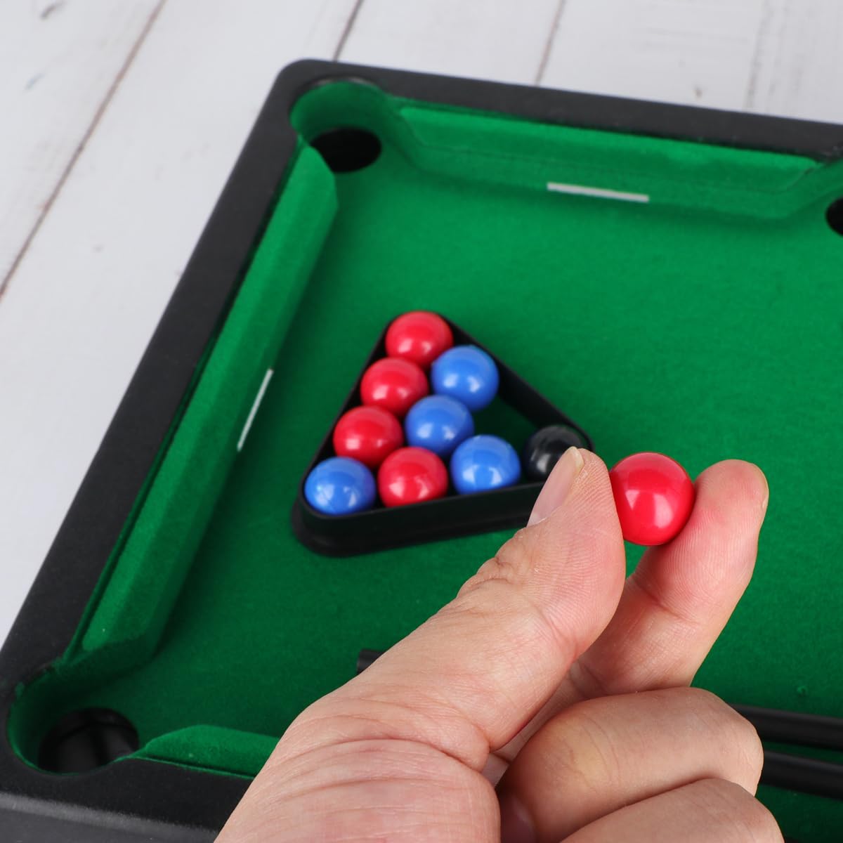 Mini Pool Table Tabletop Desktop Billiards Snooker Game with 2 Sticks, 11 Balls Home Office Desk Stress Relief Games Power Ling CC