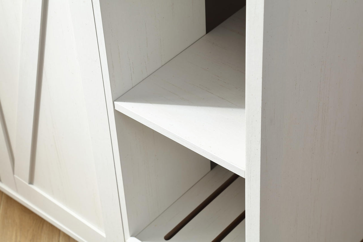 FOREST GRAVITY Cat Litter Robot Enclosure,for Placing Litter Robot 3/4,Power Outlet and Dog-Proof Shelf for Litter Robot Cabinet,Litter Collector for Automatic Litter Box Enclosure,Antique White FOREST GRAVITY