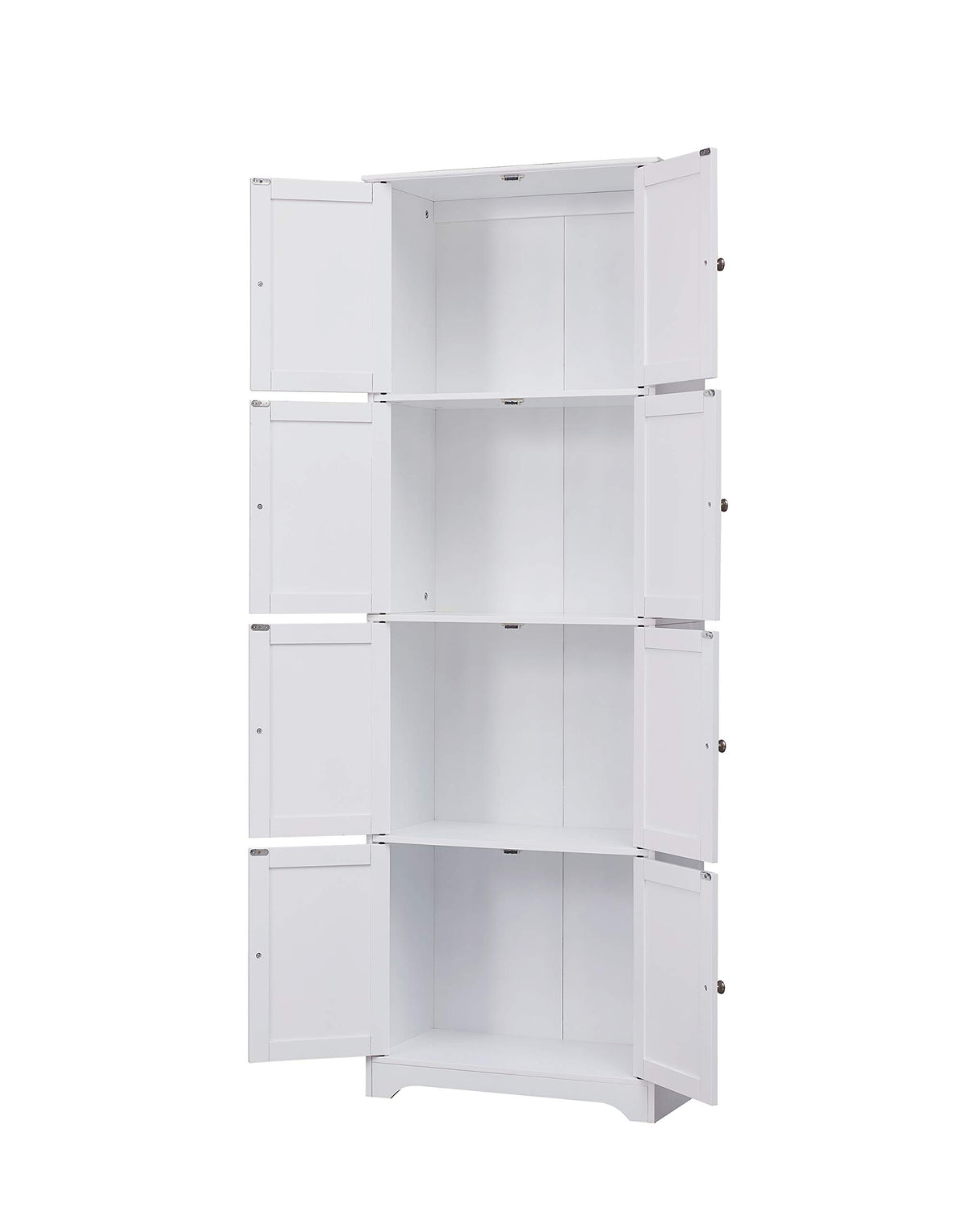 Kings Brand Furniture Lyons 4-Tier 68" Kitchen Pantry Storage Cabinet with 8 Doors, White, 23" W x 11.875" D x 68.25" H Kings Brand Furniture