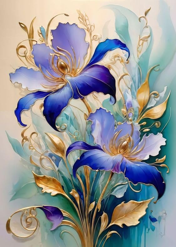 Fuinkqe Paint by Numbers Kit for Adults Beginners - Flower Easy Acrylic Adult Paint by Number on Canvas, DIY Drawing Paintworks Artwork, Without Frame for Home Wall Decor (16x20 inch) Fuinkqe