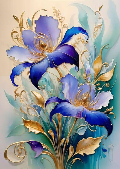 Fuinkqe Paint by Numbers Kit for Adults Beginners - Flower Easy Acrylic Adult Paint by Number on Canvas, DIY Drawing Paintworks Artwork, Without Frame for Home Wall Decor (16x20 inch)