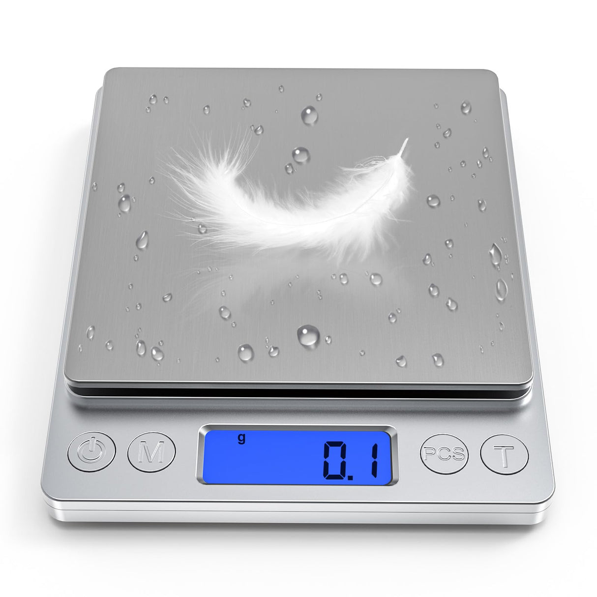 OGWAI Rechargeable Digital Food Scale with Gram and Ounce, Measuring Range 0.1g/3kg(6.6lb), Smart Kitchen Scale for Food, Baking, Cooking, Sourdough Bread, Weight Loss - Small Kitchen Gadget Product OGWAI