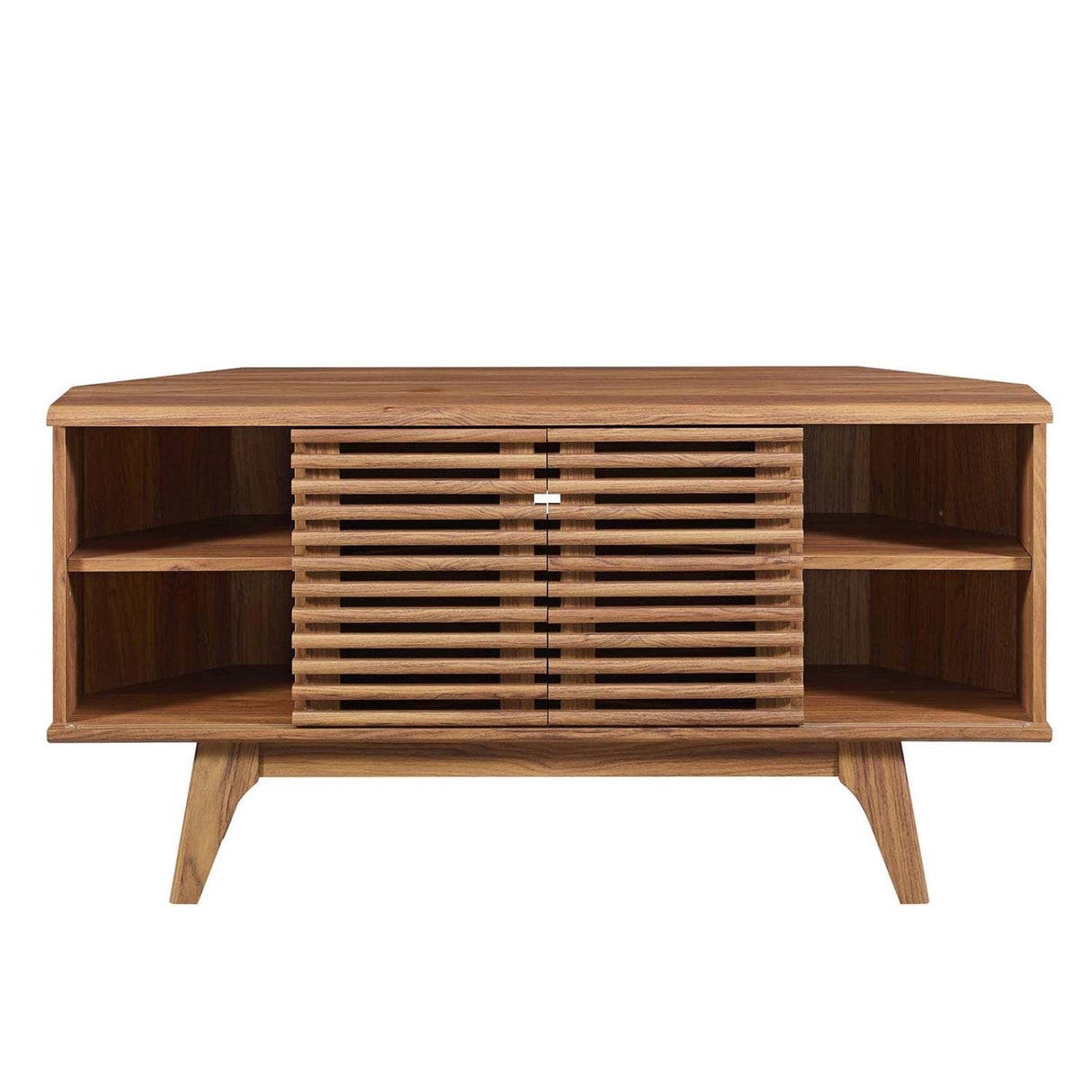 Modway Render Mid-Century Modern Low Profile Corner Media TV Stand in Wal, 15 x 46 x 23 Modway