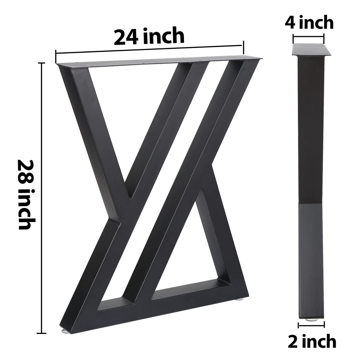 DorBuphan Table Legs Metal 2 PCS, Heavy Duty Steel Furniture Legs 28 inch, Industrial Modern DIY Desk Legs for Desks, Bench and Tables DorBuphan
