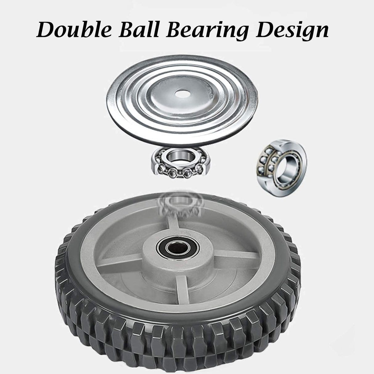 tonchean 8 Inch Caster Wheels Heavy Duty Polyurethane Offroad Casters Set of 4 Swivel Plate Casters with 2 Brake Industrial Locking Wheels, Load Bearing 2314lbs tonchean