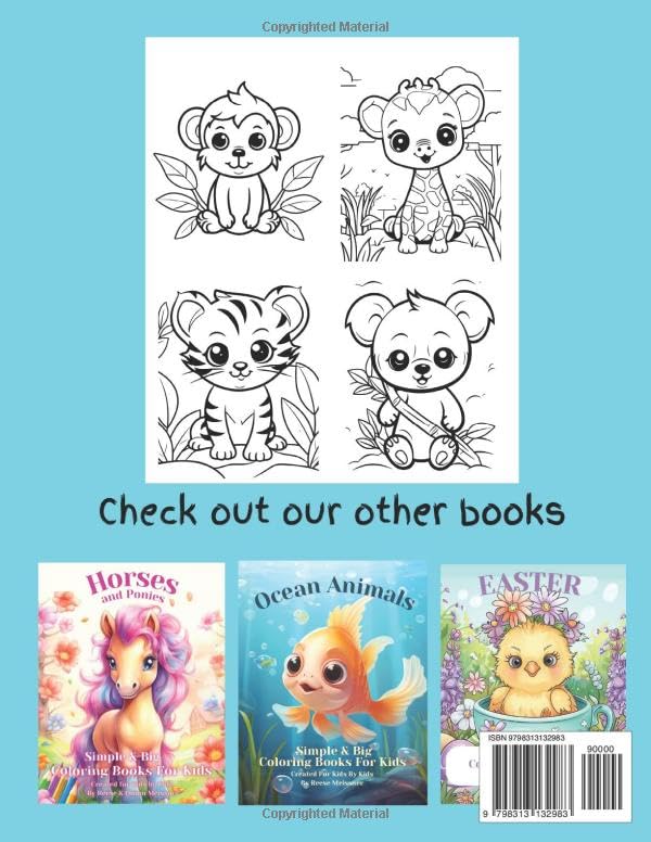 Baby Jungle Animals: Simple & Big Coloring Book For Kids (Simple & Big Coloring Books for Kids) WoodArtSupply