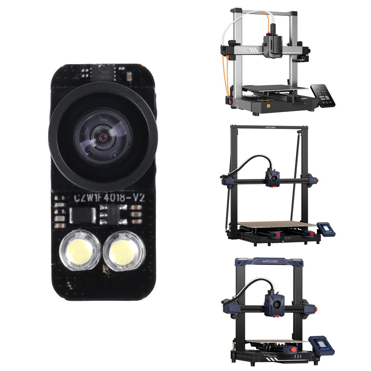 Anycubic Kobra 3 3D Printer Camera, Real-Time and Remote Monitoring, Ultra Clear Resolution, Easy to Assemble and DIY Frame, Compatible with Kobra 3/ Kobra 2 Pro/Plus/Max/Klipper Printer/Computer ANYCUBIC