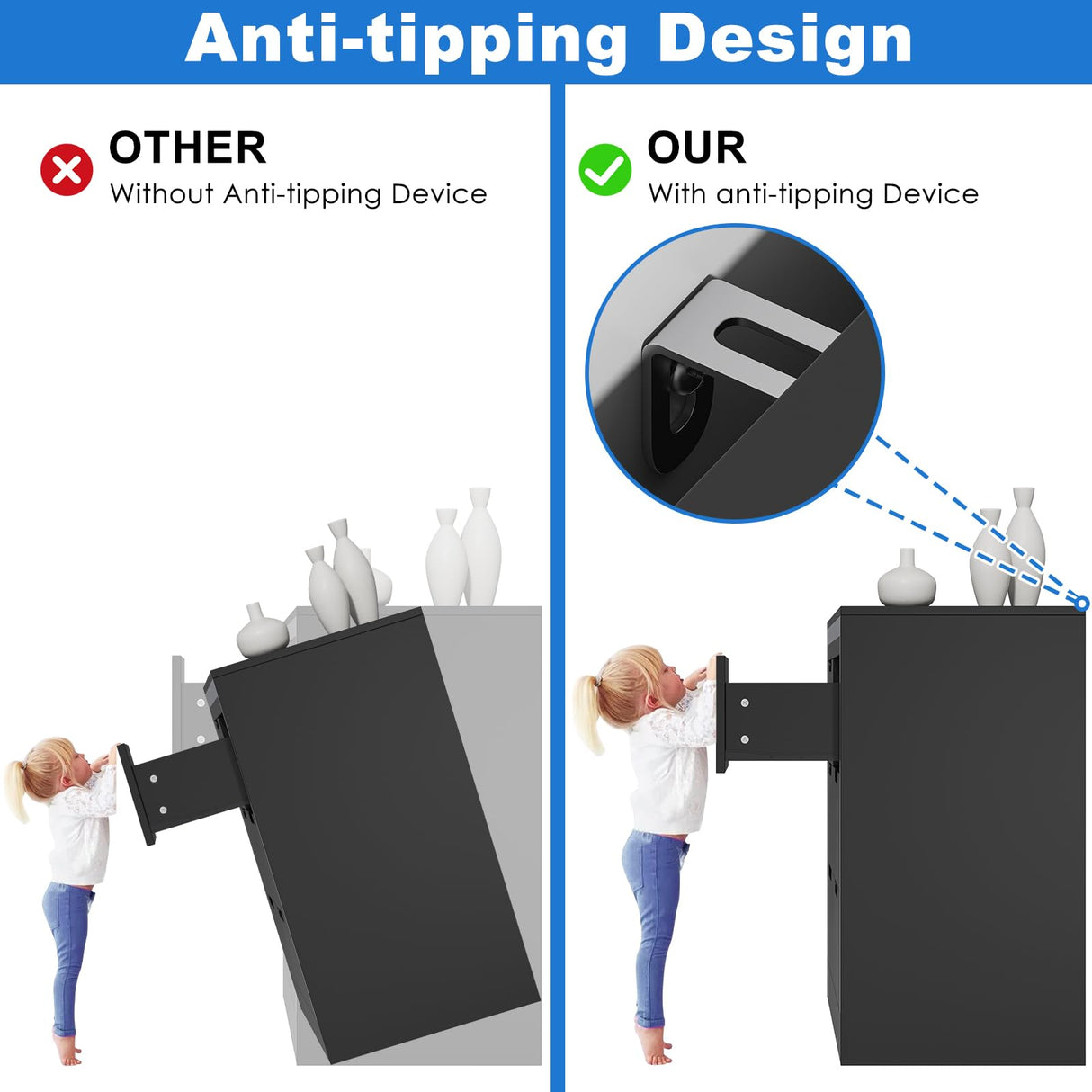 Melodyblue Dresser for Bedroom, 6 Drawer Dresser with LED Light, Black Dressers Chests of Drawers,Organizer Storage Drawers for Hallway, Entryway,Bedroom Melodyblue