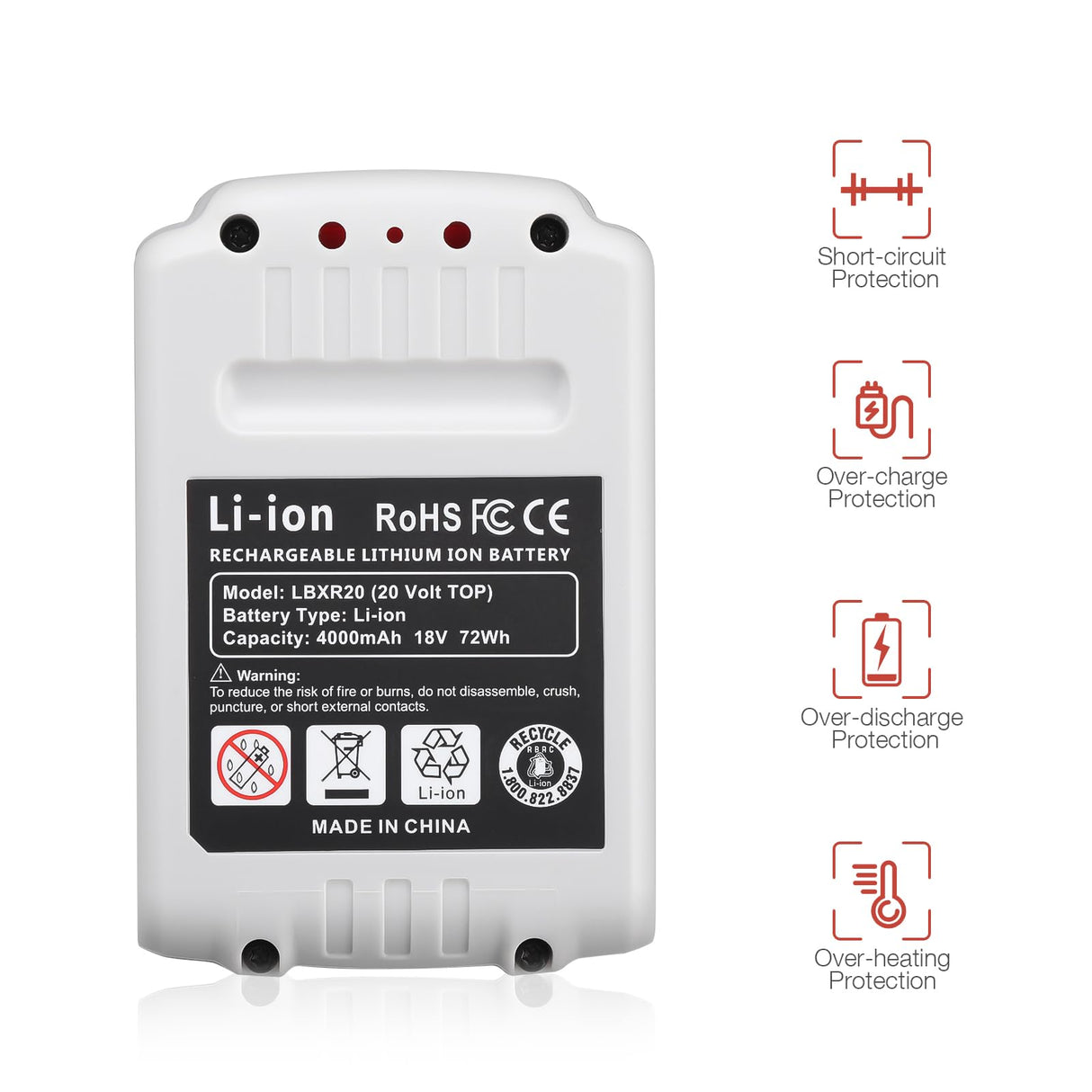 FirstPower 2 Pack 20V 4.0Ah Lithium-ion Replacement Battery for Black and Decker 20 Volt MAX Replacement Battery Compatible with LBXR20 LB20 LBX20 LBX4020 LB2X4020-OPE Cordless Power Tools FirstPower