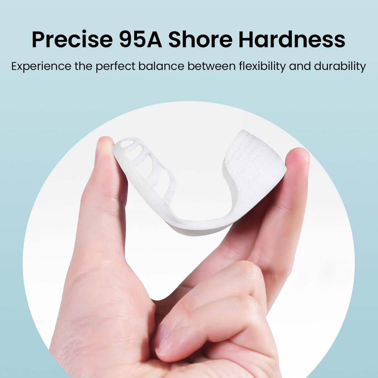 TEQStone TPU Filament 1.75mm White 1Kg Spool 95A Flexible Soft 3D Printer Filament Consistent Diameter +/-0.03mm in Vacuum Package TEQStone